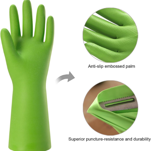 Bamllum Rubber Cleaning Gloves , 4 Pairs Reusable Dishwashing Gloves.