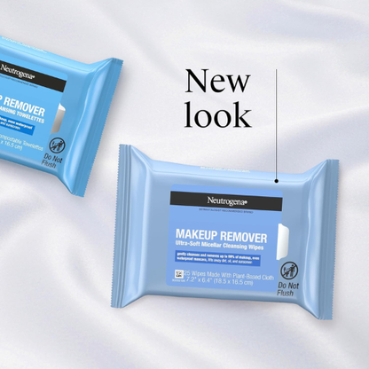 Neutrogena Micellar Makeup Remover Wipes – Twin Pack (2 x 25 ct) | Alcohol-Free