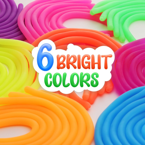 25 Pack Monkey Noodles Fidget Stretchy Sensory Toys for Kids , Toddlers and Autism  Stretchy Strings for Party Favors , Classroom and Easter