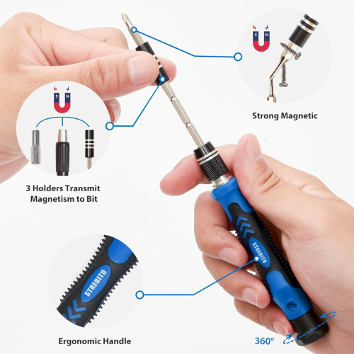 STREBITO 142-Piece Precision Screwdriver Set – Magnetic Repair Kit for Electronics