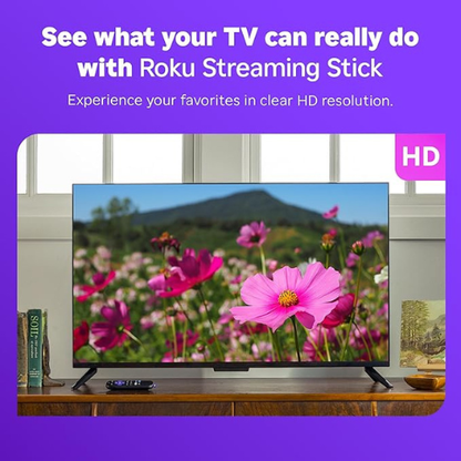 Roku Streaming Stick HD 2025 – Voice Remote, Free & Live TV