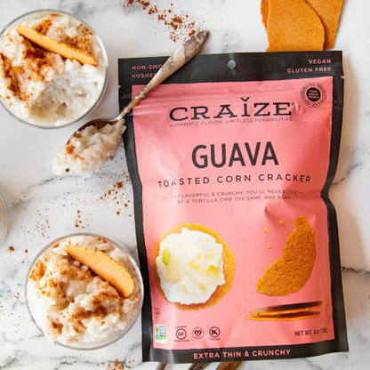 Craize Guava Crisps Gluten Free , Vegan , Kosher , Toasted Corn Crackers 4oz