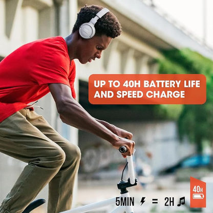 JBL Tune 510BT Wireless Headphones – 40H Battery, Mic, Black