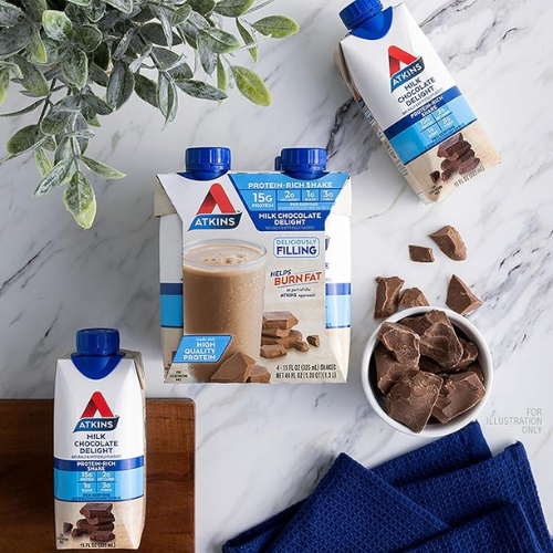 Atkins Protein Shake – Milk Chocolate Delight, 12 Ct