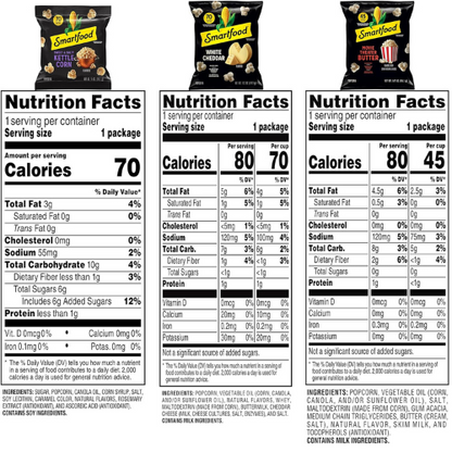 Smartfood Popcorn Variety Pack , 0.5 Ounce (Pack of 40)