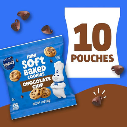 Pillsbury Mini Soft Baked Cookies – Chocolate Chip, 10-Pack (10 oz)