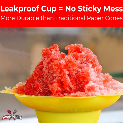 Leak Proof & Drip Catching Reusable Snow Cone Cups , 100 Pack.