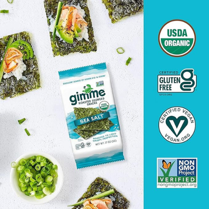 Gimme Organic Seaweed Snacks – Sea Salt, 20 Ct