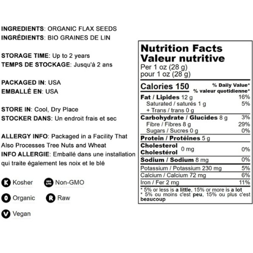 Food to Live Organic Brown Flax Seeds, 5 Pounds