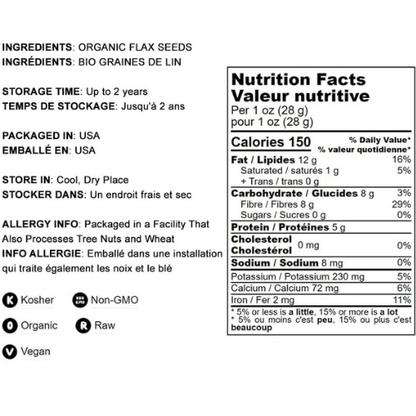 Food to Live Organic Brown Flax Seeds, 5 Pounds