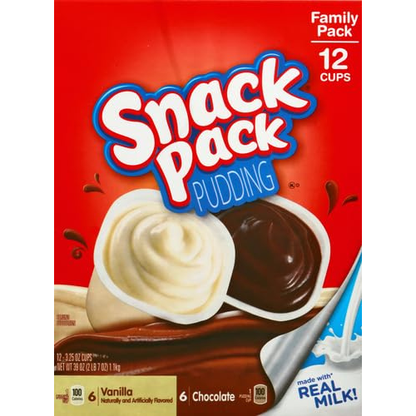 Snack Pack Pudding Cups – Chocolate & Vanilla, 12-Pack