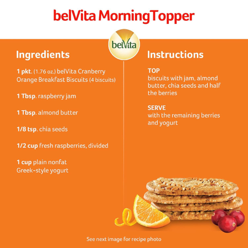 belVita Breakfast Bars Biscuits Cranberry Orange , 8 Packs