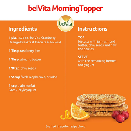 belVita Breakfast Bars Biscuits Cranberry Orange , 8 Packs