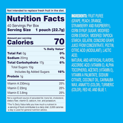 Welch's Fruit Snacks ,  40 Count (0.8 oz Packs).