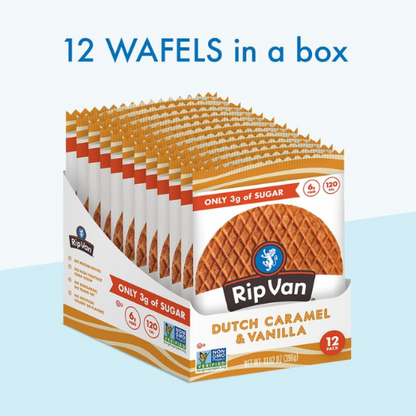 Rip Van Wafels Dutch Caramel & Vanilla Stroopwafels , 12 Count