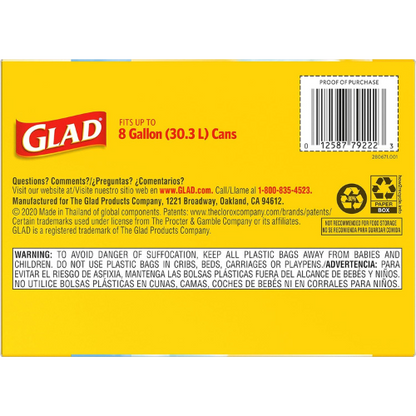 Glad Medium Trash Bags – 8 Gallon, Febreze Fresh Clean Scent