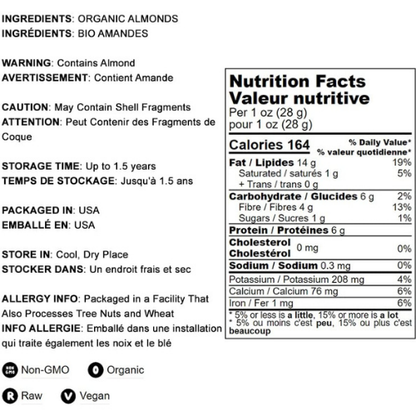 Food to Live Organic California Almonds, 5 Pounds