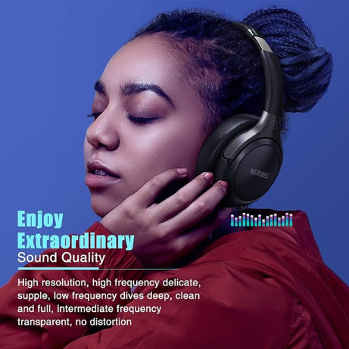 BERIBES Over-Ear Bluetooth Headphones – 65H Playtime, 6 EQ Modes