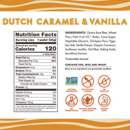 Rip Van Wafels Dutch Caramel & Vanilla Stroopwafels , 12 Count