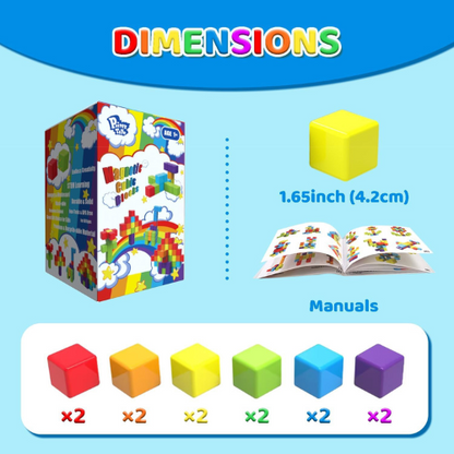 Magnetic Building Blocks , 12 Piece Large 1.65".