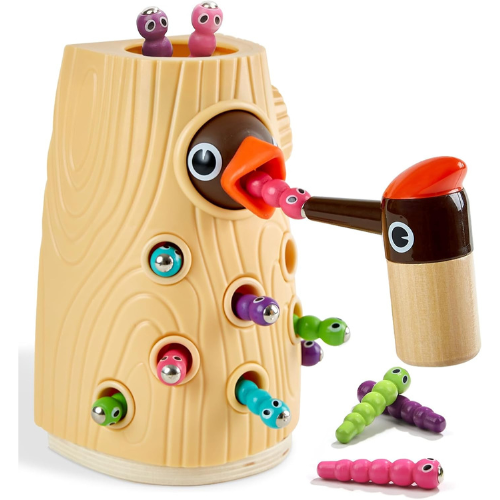 TOP BRIGHT Montessori Woodpecker Worm Toy.