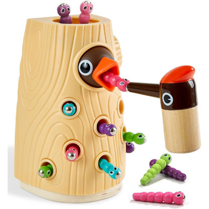 TOP BRIGHT Montessori Woodpecker Worm Toy.