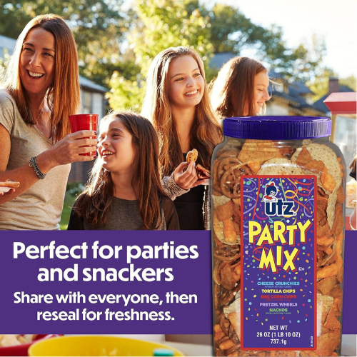 Utz Party Mix 26 oz Barrel  Crunchy & Flavorful Snack Mix