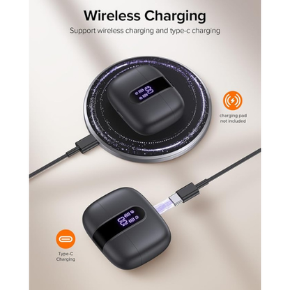 TAGRY Wireless Earbuds – 60H Playback, LED Display, IPX5