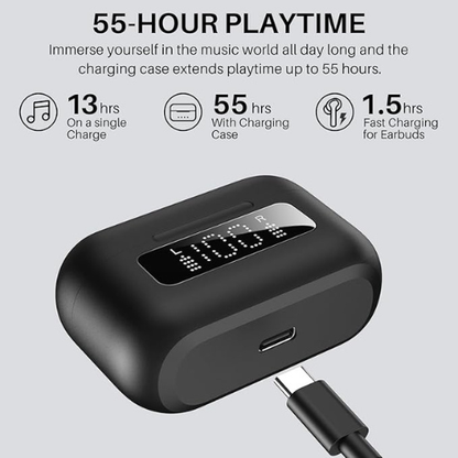 TOZO NC3 Wireless Earbuds – Hybrid ANC, 55H Playtime, IPX8