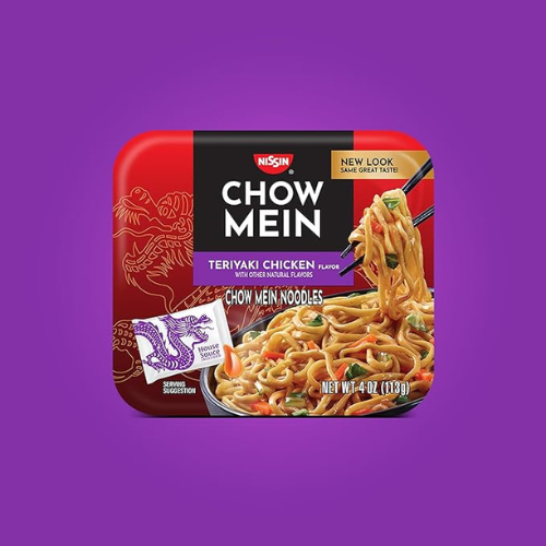 Nissin Chow Mein – Teriyaki Chicken, 8-Pack (4 oz Trays)