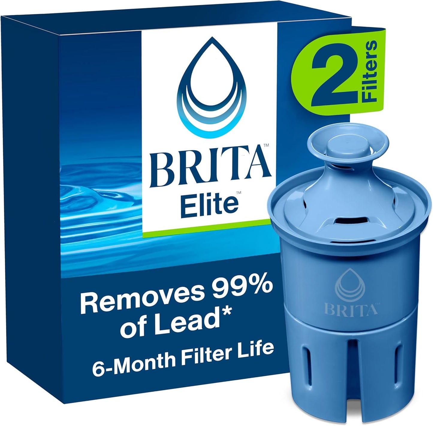 Brita Elite Water Filter – 2 Pack, NSF Certified