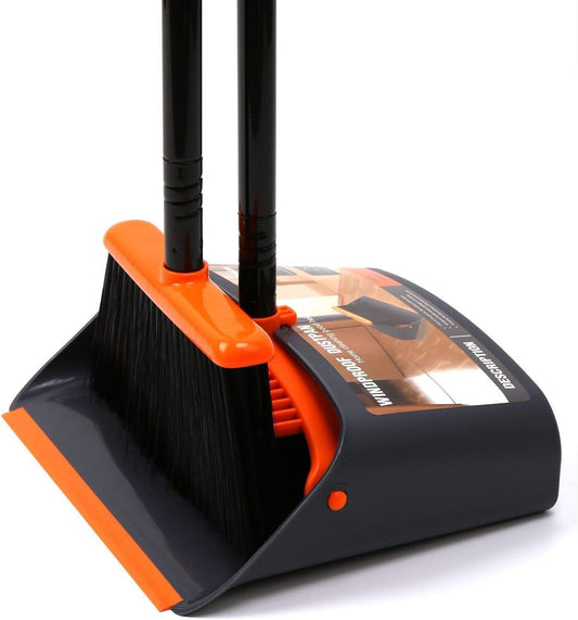 TreeLen Broom & Dustpan Set , Upright Cleaning Made Easy.