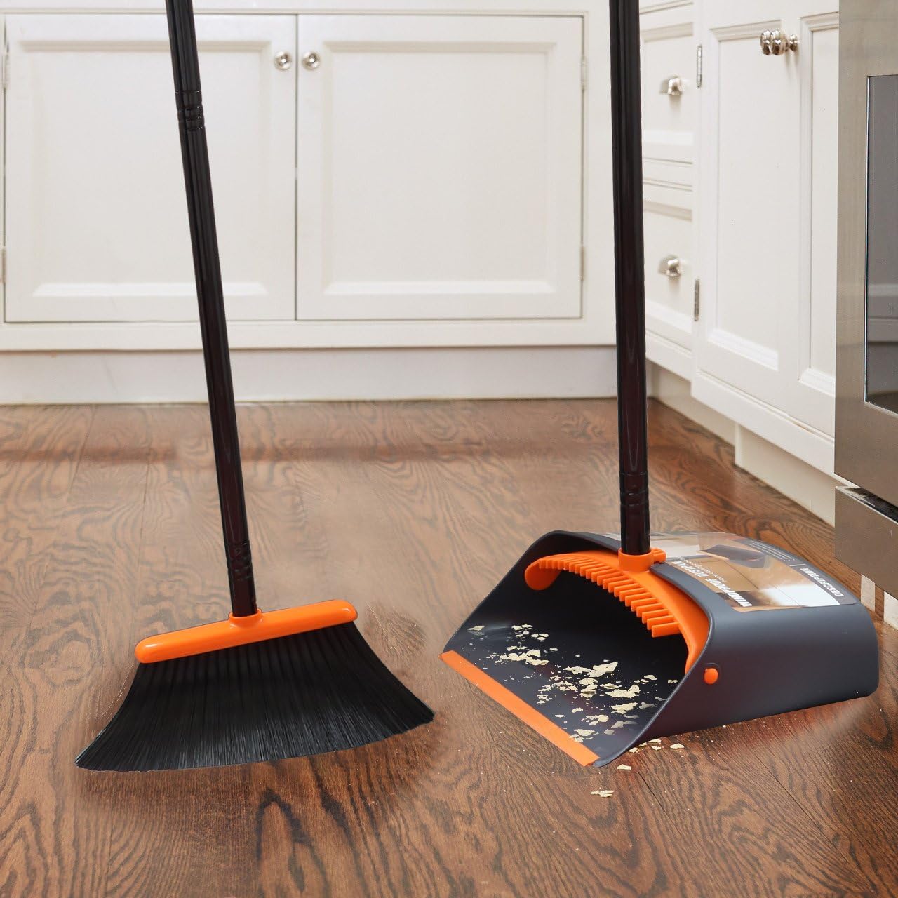 TreeLen Broom & Dustpan Set , Upright Cleaning Made Easy.