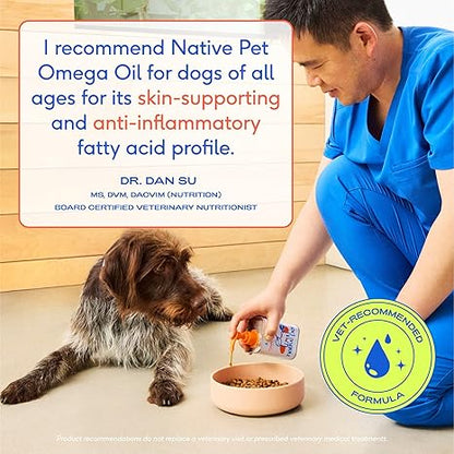 Native Pet Omega 3 Fish Oil – 16oz, Skin & Joint Support for Dogs & Cats