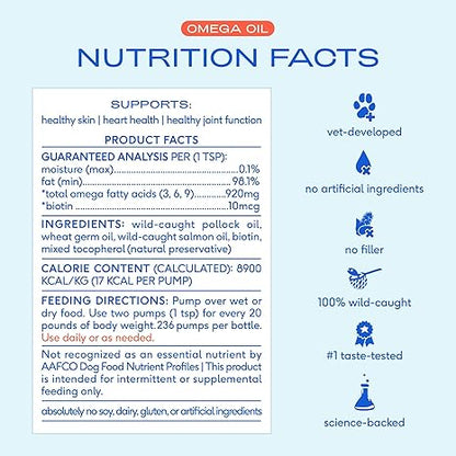 Native Pet Omega 3 Fish Oil – 16oz, Skin & Joint Support for Dogs & Cats