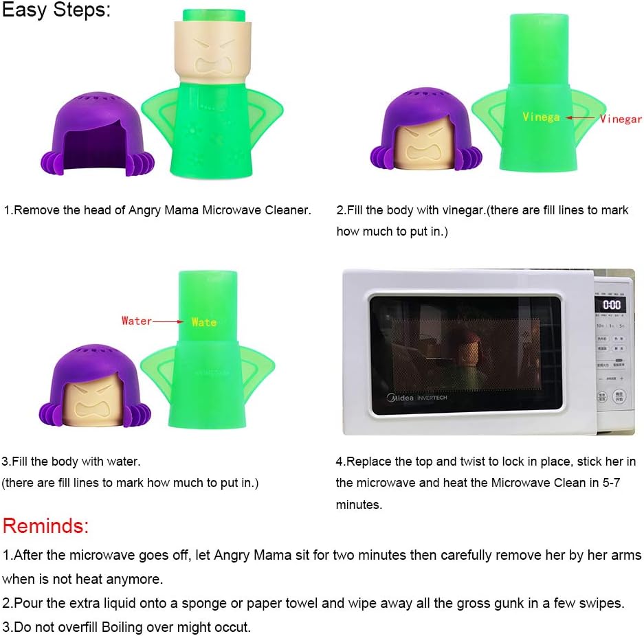 Angry Mama Microwave Cleaner , Steam Away Microwave Messes!