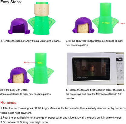 Angry Mama Microwave Cleaner , Steam Away Microwave Messes!