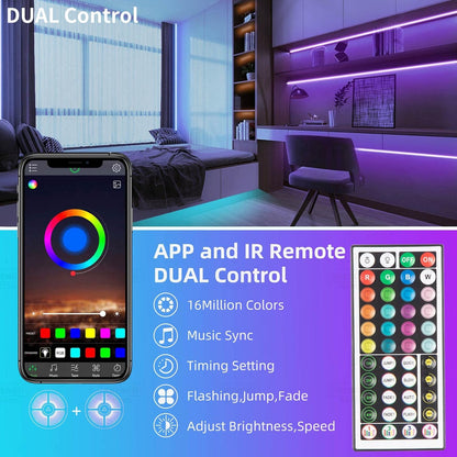 KSIPZE 100ft RGB LED Strip Lights – Music Sync, App Control
