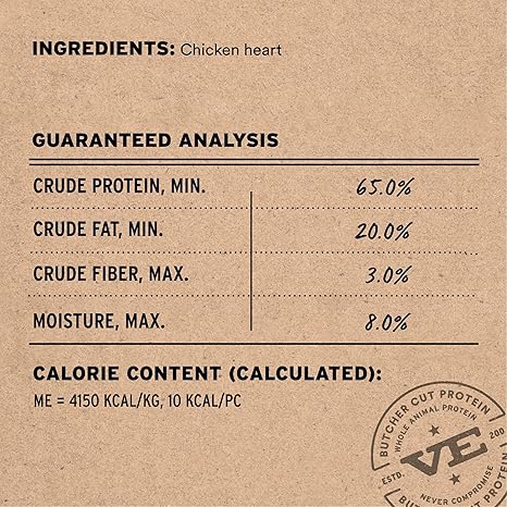 Vital Essentials Chicken Hearts – 1oz Freeze-Dried Cat Treats