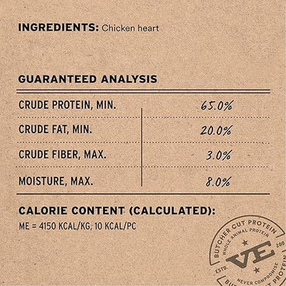 Vital Essentials Chicken Hearts – 1oz Freeze-Dried Cat Treats