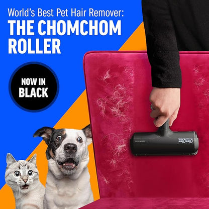 ChomChom Pet Hair Remover – Reusable Roller for Furniture & Clothing (Black)