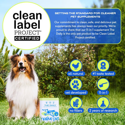 Native Pet 11-in-1 Dog Multivitamin – 60 Scoops, Gut & Joint Support Powder