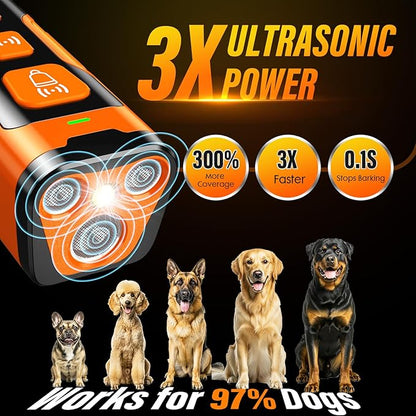Ultrasonic Bark Control Device – 6 Modes, 23ft Range, Rechargeable & Safe