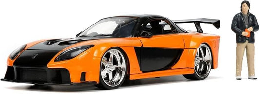 Jada Toys Fast & Furious 1:24 1995 Mazda RX-7 Widebody Die-Cast Car w/Han's 2.75" Die-Cast Figure