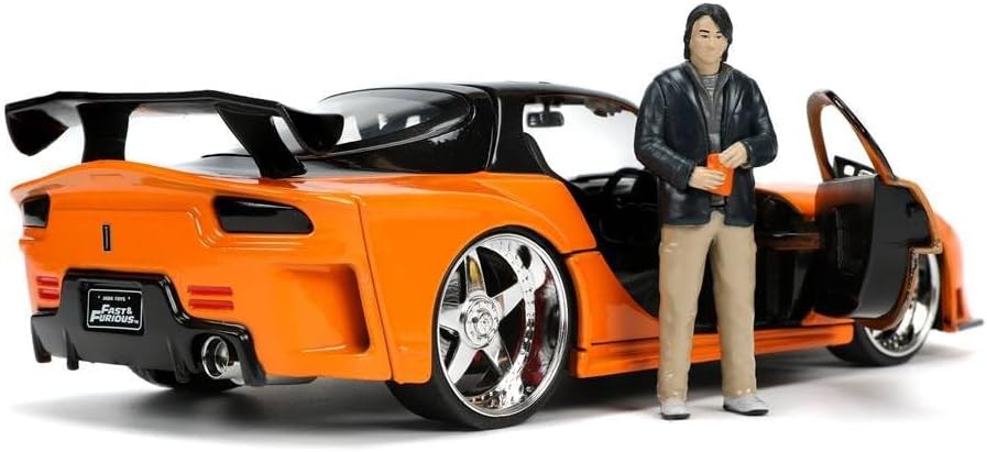 Jada Toys Fast & Furious 1:24 1995 Mazda RX-7 Widebody Die-Cast Car w/Han's 2.75" Die-Cast Figure