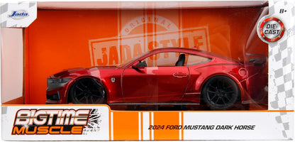 Big Time Muscle 1:24 2024 Ford Mustang GT Dark Horse Die-Cast Car – Candy Red